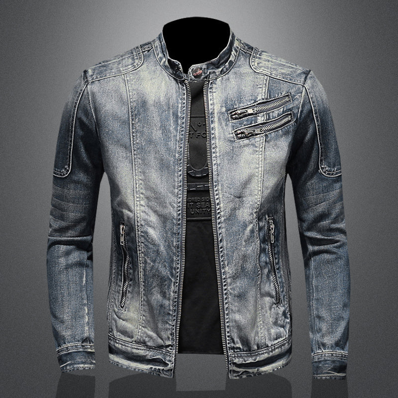 Men's Denim Jacket Plus Size Casual Fashion Slim Denim Jacket