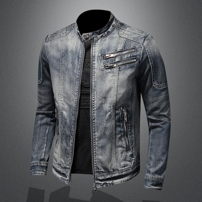 Men's Denim Jacket Plus Size Casual Fashion Slim Denim Jacket