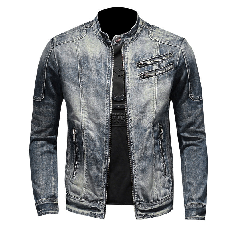 Men's Denim Jacket Plus Size Casual Fashion Slim Denim Jacket