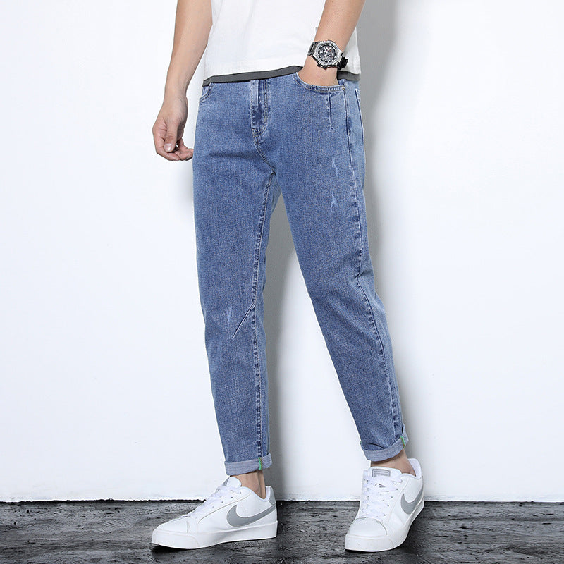 Fashion Simple Men's Small Feet Jeans. Denim,Jeans,Small Feet