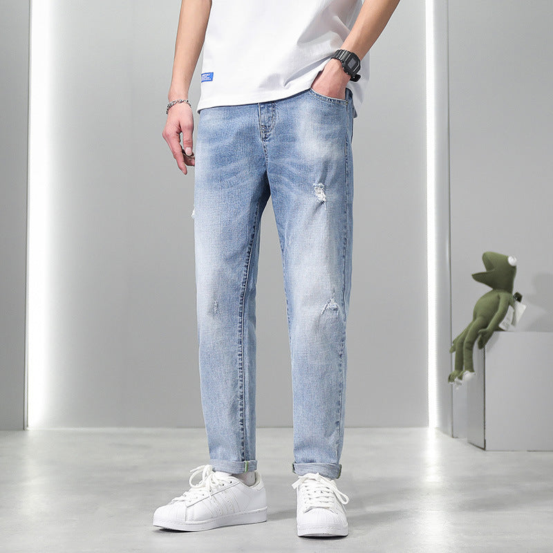 Fashion Simple Men's Small Feet Jeans. Denim,Jeans,Small Feet