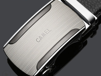 Camel Brand Men's Leather Automatic Buckle Cowhide Belt. Belt,Buckle,Leather