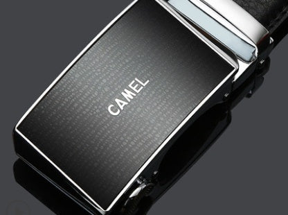 Camel Brand Men's Leather Automatic Buckle Cowhide Belt. Belt,Buckle,Leather