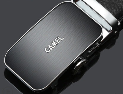 Camel Brand Men's Leather Automatic Buckle Cowhide Belt. Belt,Buckle,Leather