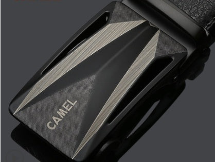 Camel Brand Men's Leather Automatic Buckle Cowhide Belt. Belt,Buckle,Leather