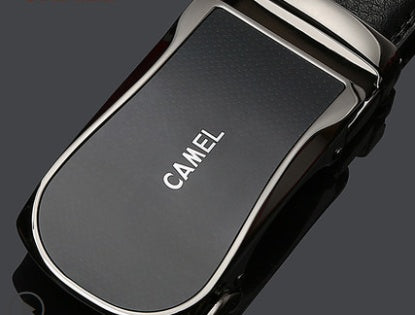 Camel Brand Men's Leather Automatic Buckle Cowhide Belt. Belt,Buckle,Leather