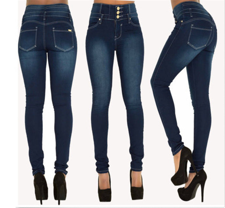 Fashion Elastic High Waist Jeans Women Pencil. Jeans