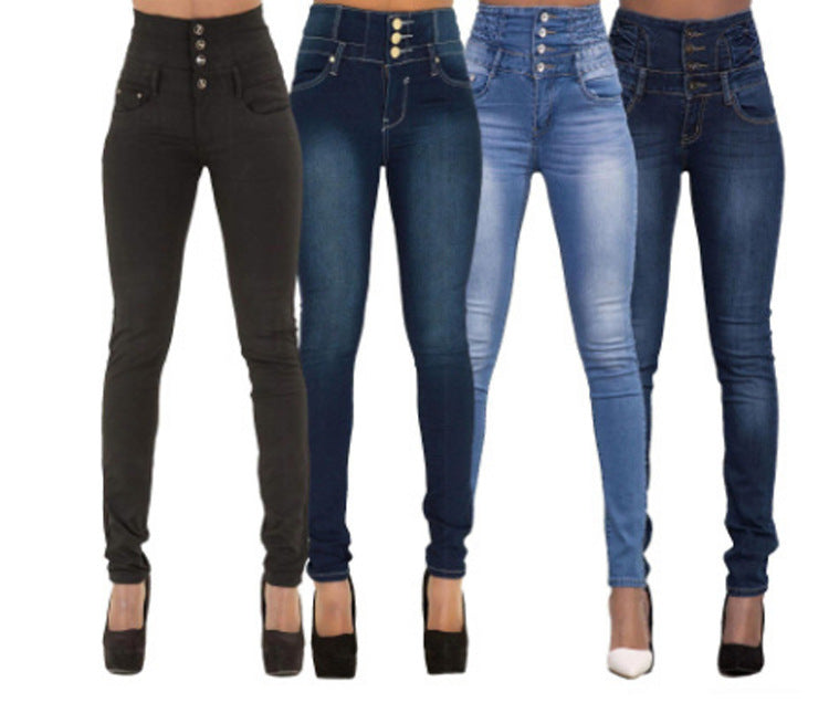 Fashion Elastic High Waist Jeans Women Pencil. Jeans