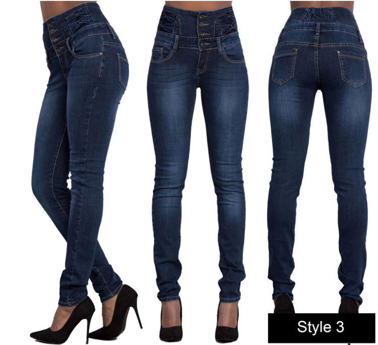 Fashion Elastic High Waist Jeans Women Pencil. Jeans