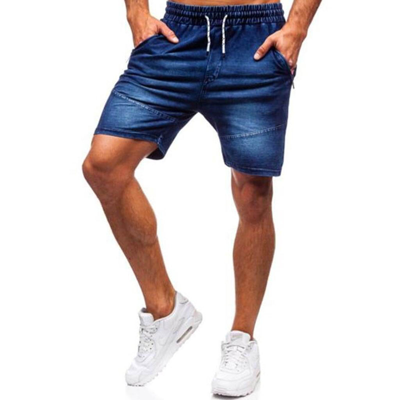 Men's Casual Denim Shorts Elastic Tether.