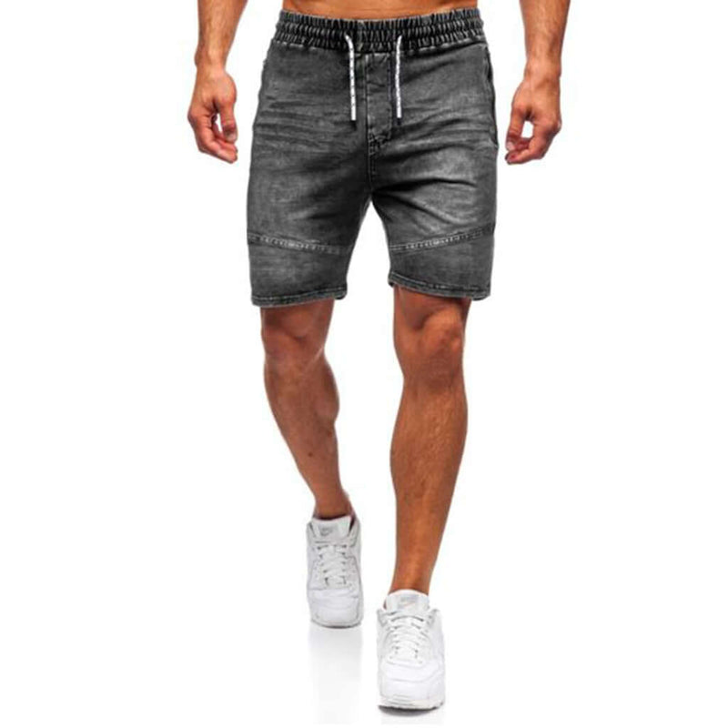 Men's Casual Denim Shorts Elastic Tether.