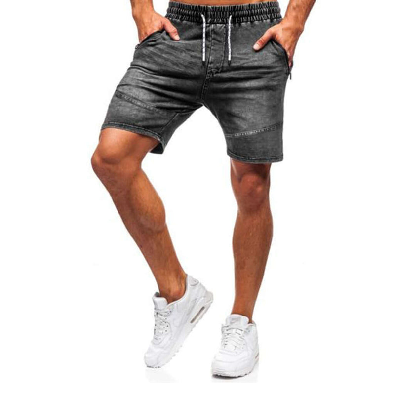 Men's Casual Denim Shorts Elastic Tether.