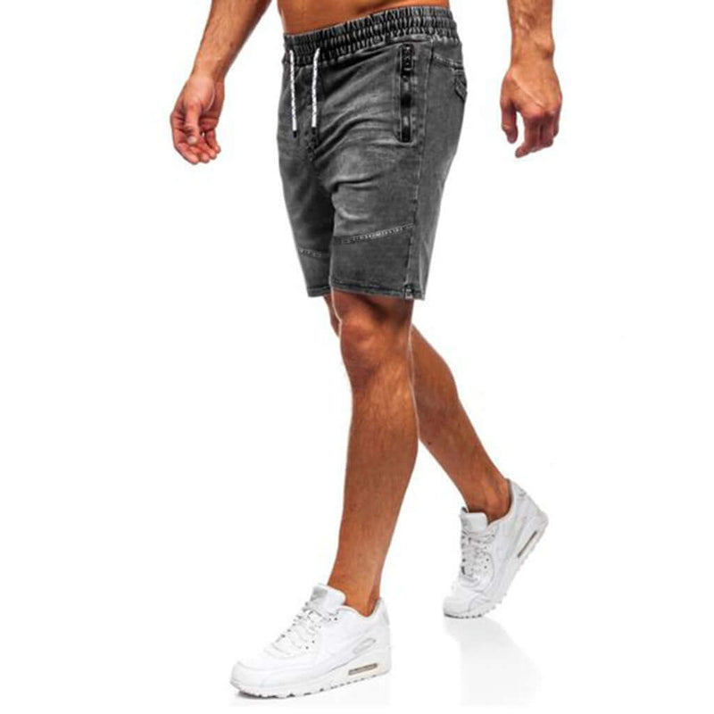 Men's Casual Denim Shorts Elastic Tether.