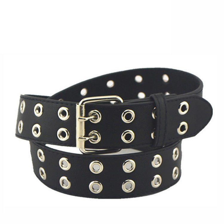 Double Row Eyelet Punk Pin Buckle Belt. Belt,Buckle