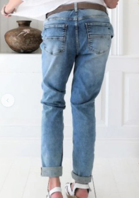 Fashion Casual Jeans Beaded Straight-Leg Pants.