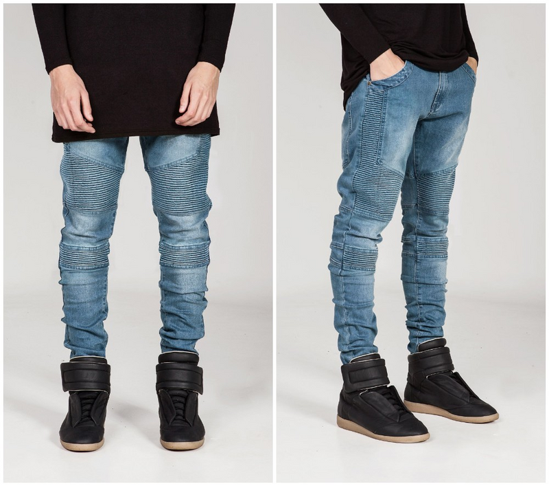 Men's Fashion Ripple Jeans. Jeans,ripped,Tight