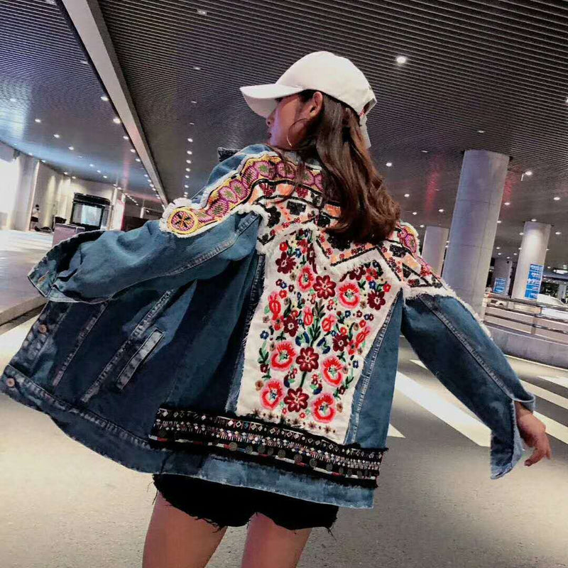 Embroidered denim jacket