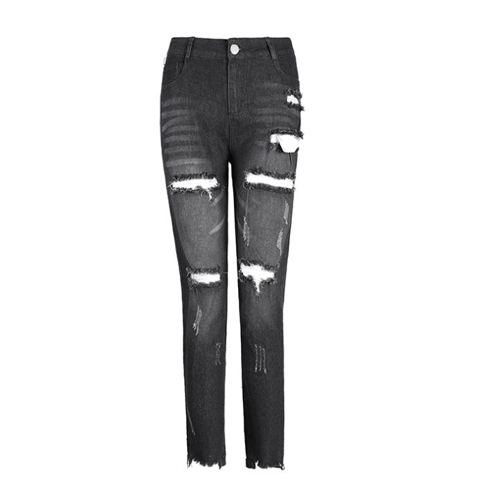 Women's Fringed Ankle Mid-Rise jeans.