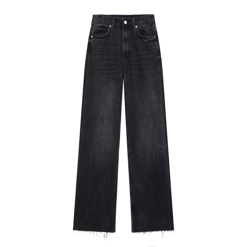 Maillard High Waist Loose Wide Legs Jeans.