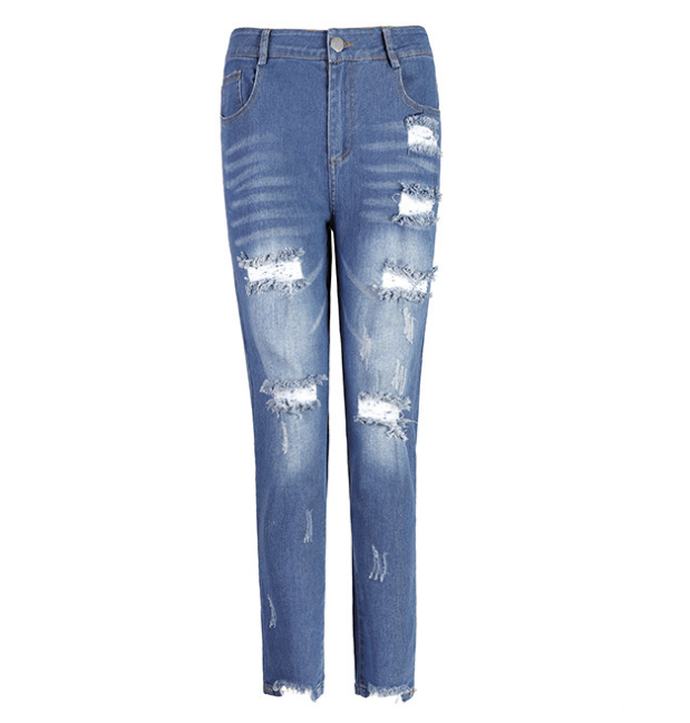 Women's Fringed Ankle Mid-Rise jeans.