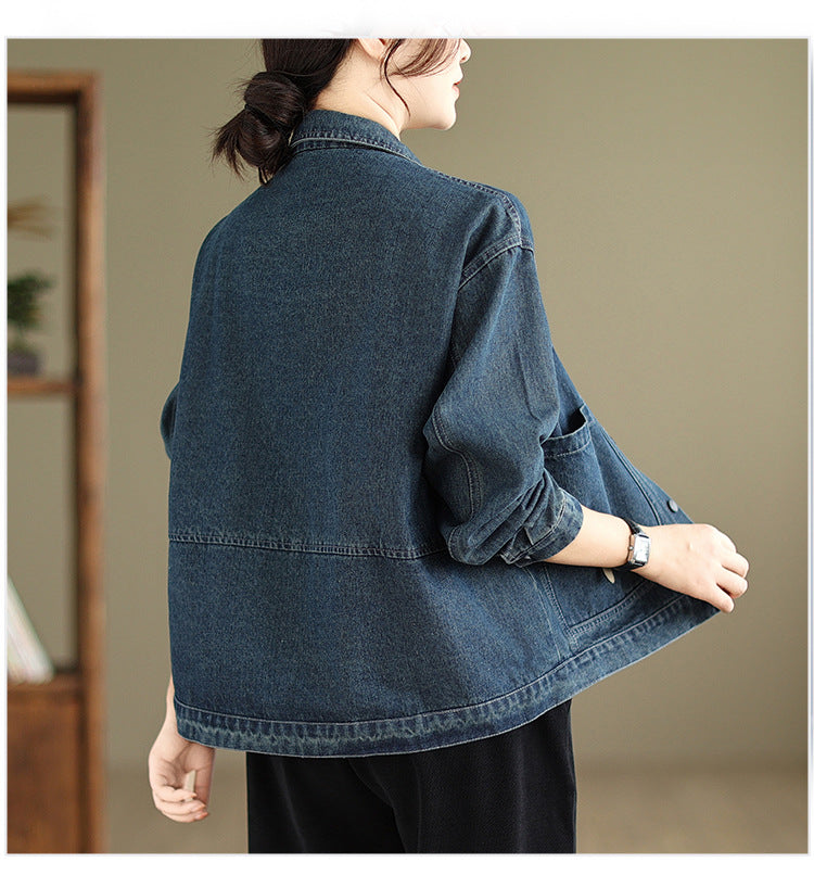 Women's Autumn Vintage Denim Jacket. Cotton,Denim,Jacket