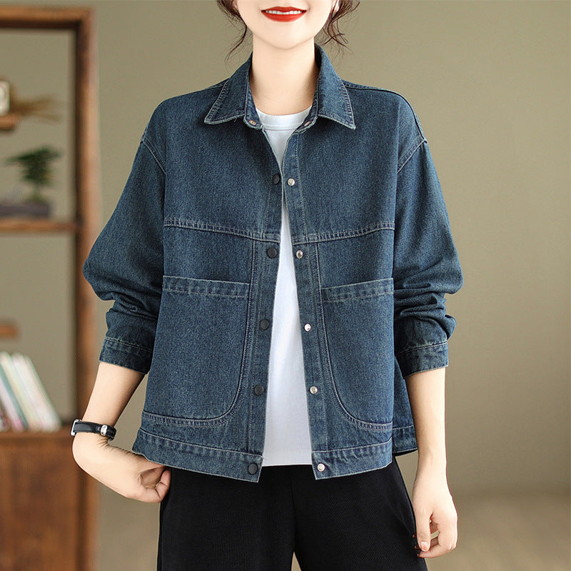 Women's Autumn Vintage Denim Jacket. Cotton,Denim,Jacket