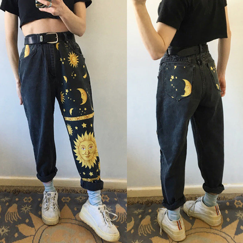 Digital Print Jeans. Cotton,Denim,Jeans,Printed