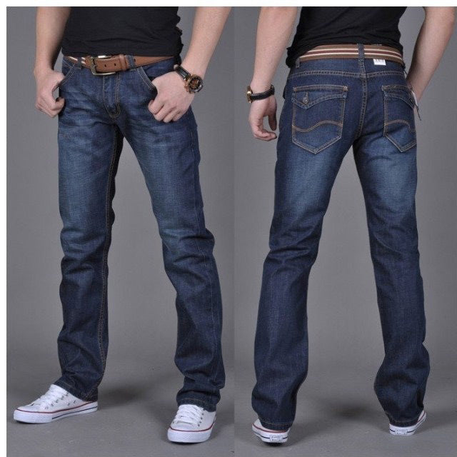 Men's Denim Long Jeans - Straight-Leg. Cotton,Denim,Jeans,Long,Straight