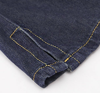 Denim suspenders skirt.