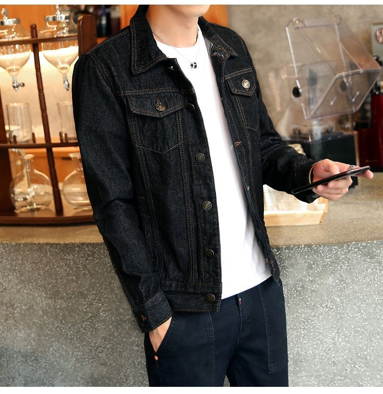 Men's Solid Color Denim jacket