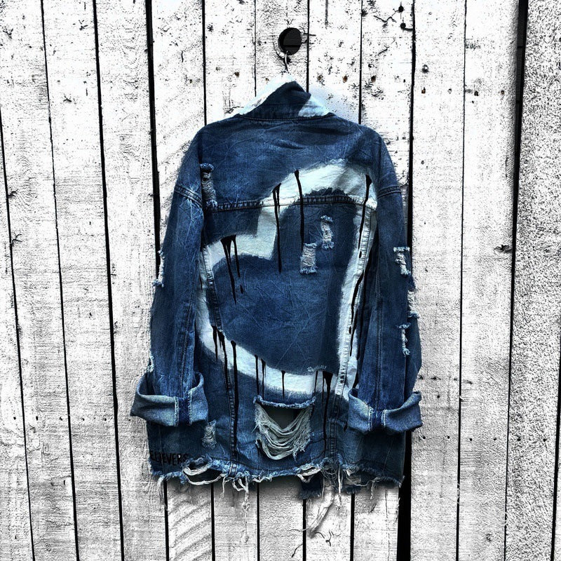 Ripped denim jacket