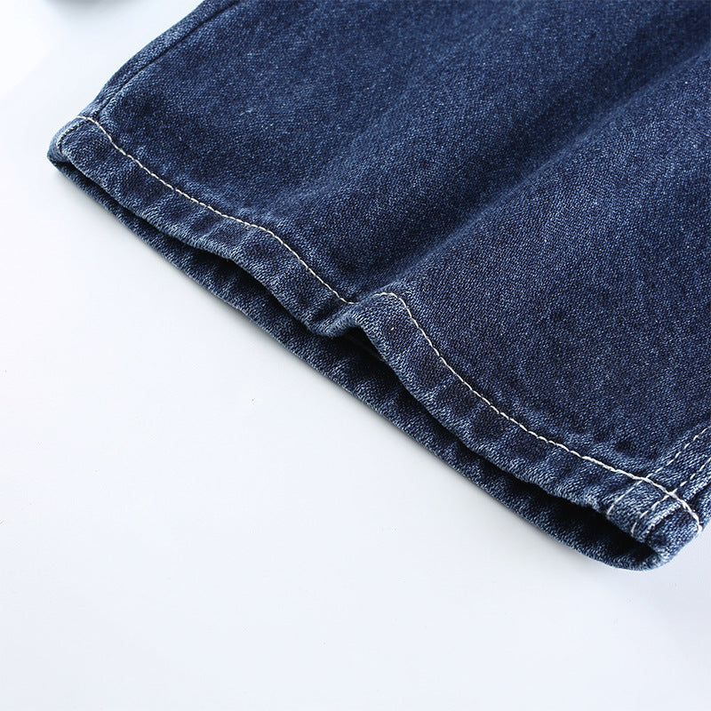 High-Rise Straight-Leg Loose Jeans.