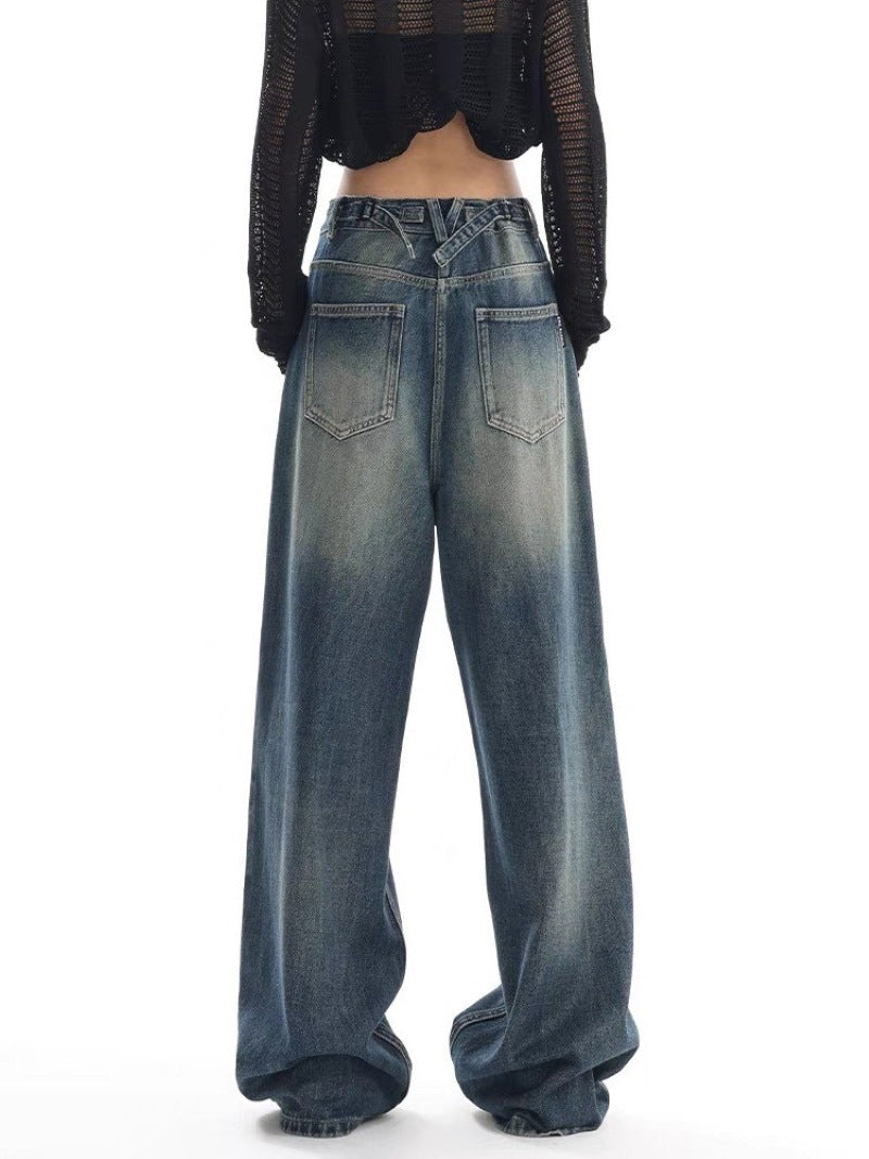 New American Retro Washed Jeans For Women.