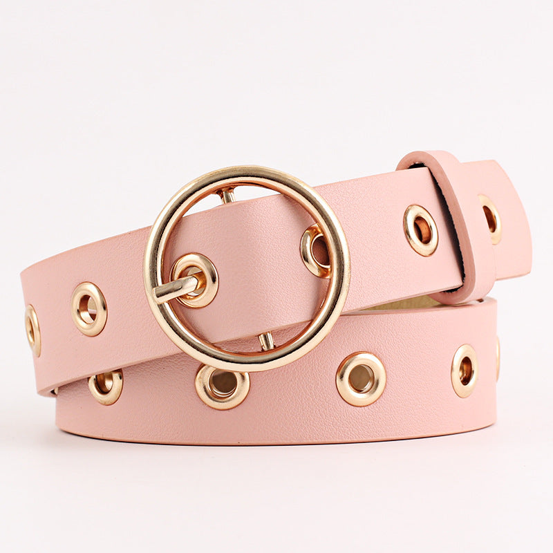 Ladies Round Buckle Wide Belt. Belt,Buckle,Wide