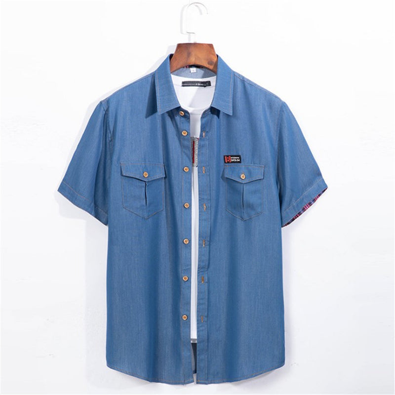 Denim short sleeve T-shirt. Denim,Short Sleeve,T-Shirt