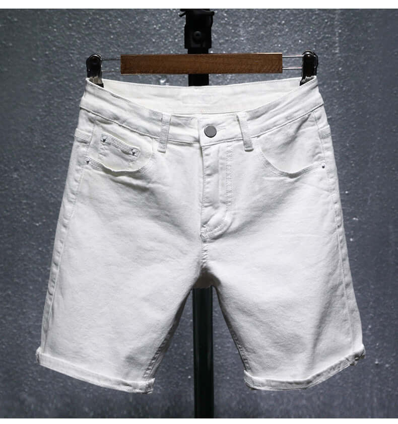 Denim cropped shorts. Cotton,Denim,Shorts