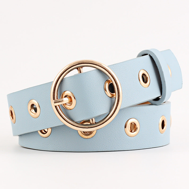 Ladies Round Buckle Wide Belt. Belt,Buckle,Wide