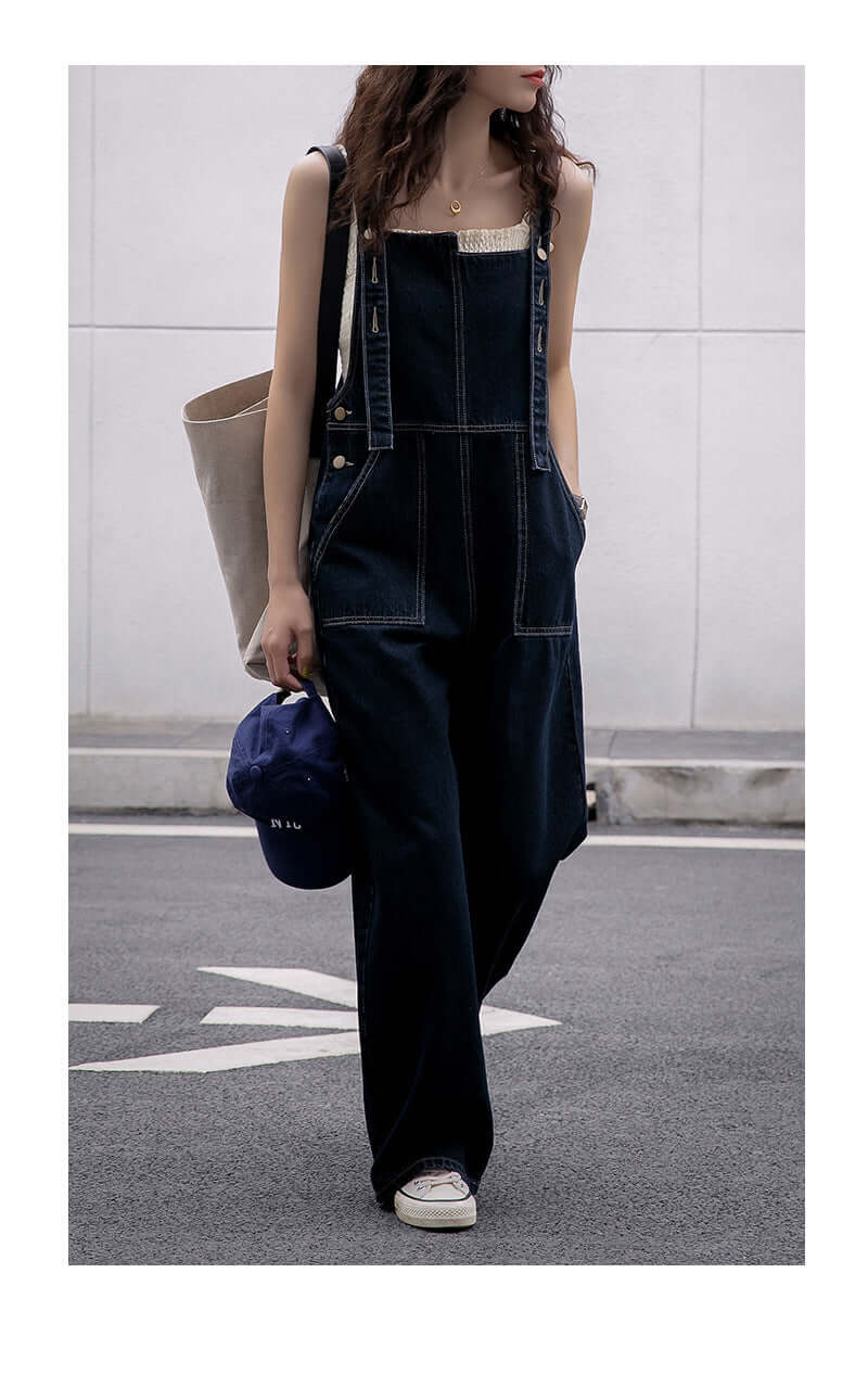 Retro denim overalls. Cotton,Denim,Jumpsuit