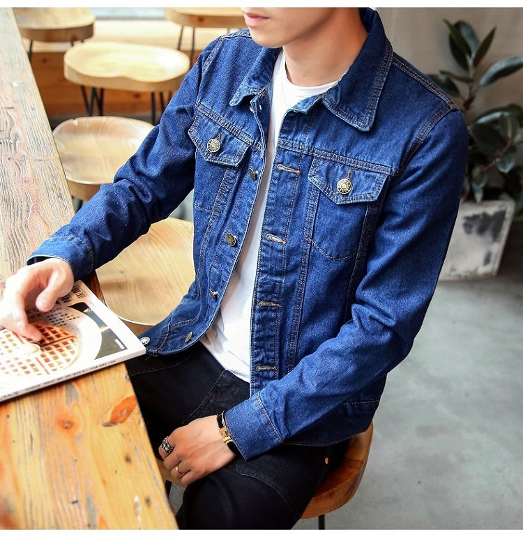 Men's Solid Color Denim jacket