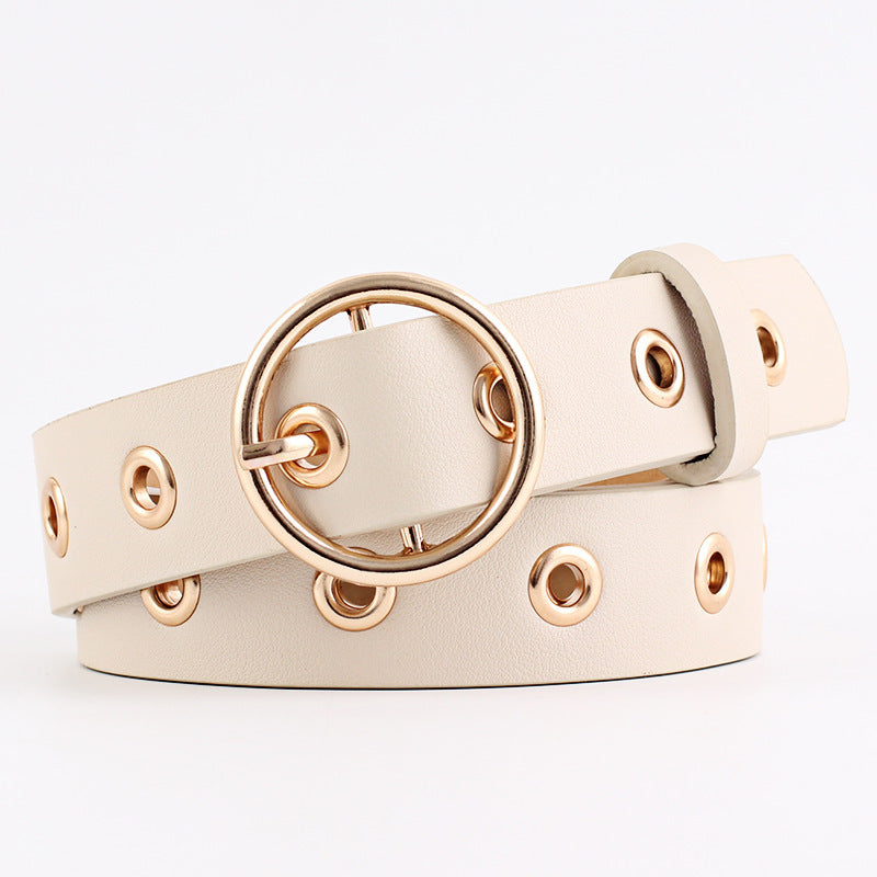 Ladies Round Buckle Wide Belt. Belt,Buckle,Wide