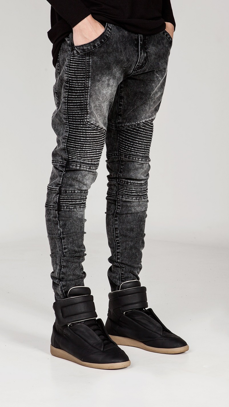 Men's Fashion Ripple Jeans. Jeans,ripped,Tight