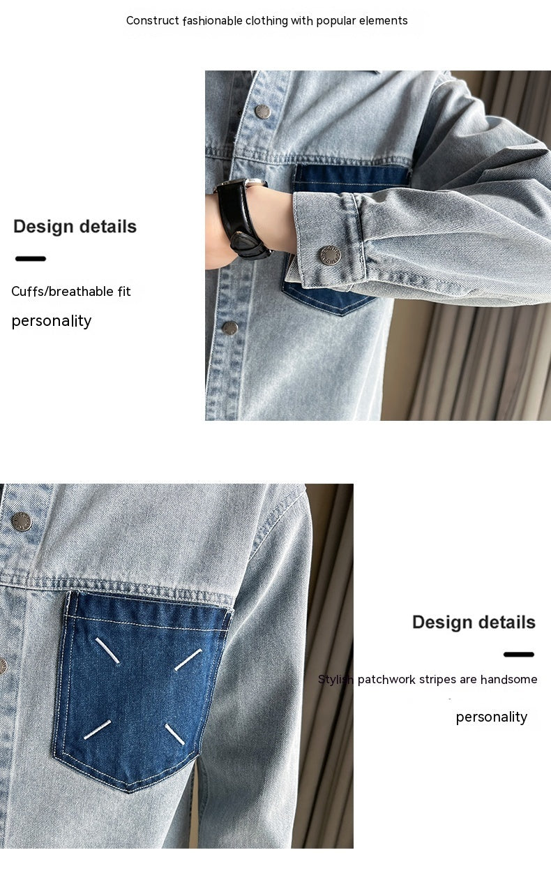 Fashion Brand Workwear Denim Shirt. Denim,Shirt