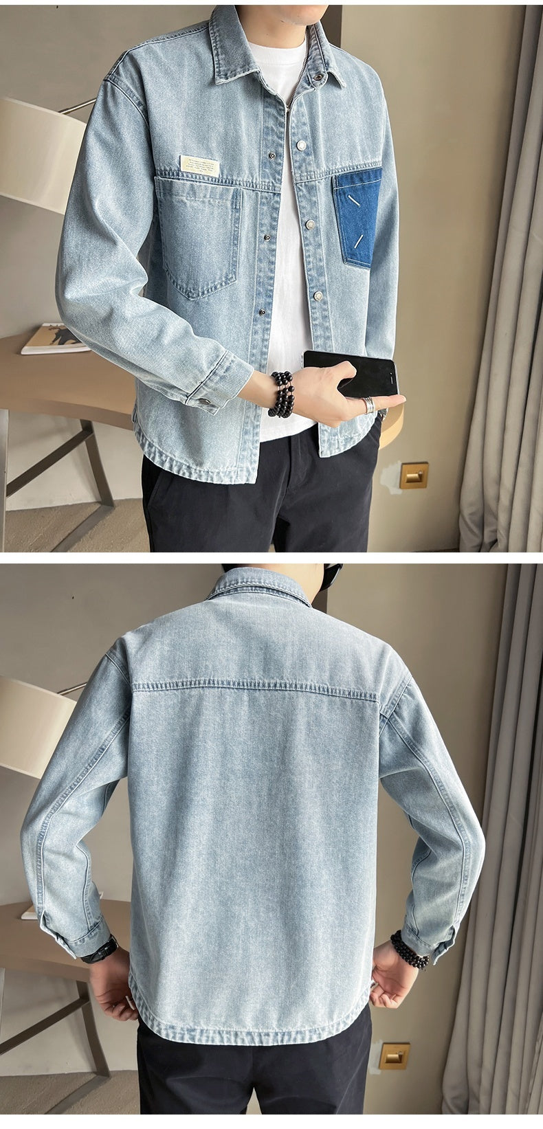 Fashion Brand Workwear Denim Shirt. Denim,Shirt