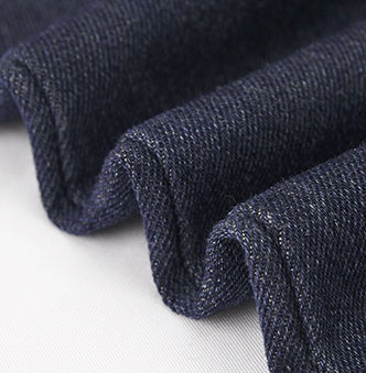 Denim suspenders skirt.