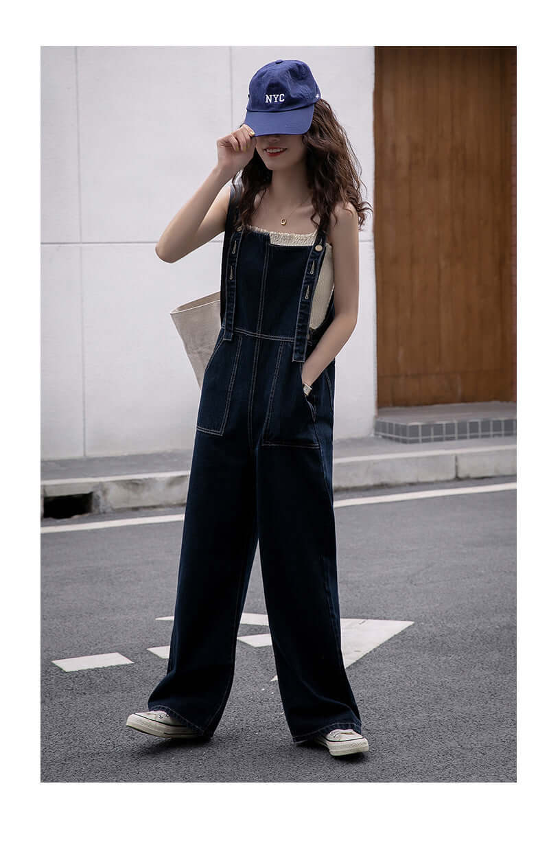 Retro denim overalls. Cotton,Denim,Jumpsuit