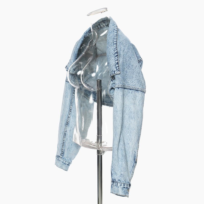 Motorcycle Jacket Short Denim Jacket Top. Cotton,Denim,Jacket