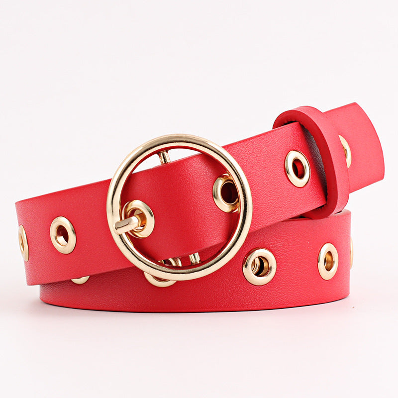 Ladies Round Buckle Wide Belt. Belt,Buckle,Wide