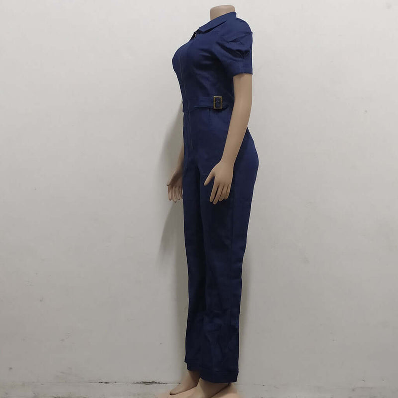 Trendy Slim Fit Denim Jumpsuit. Cotton,Denim,Jumpsuit