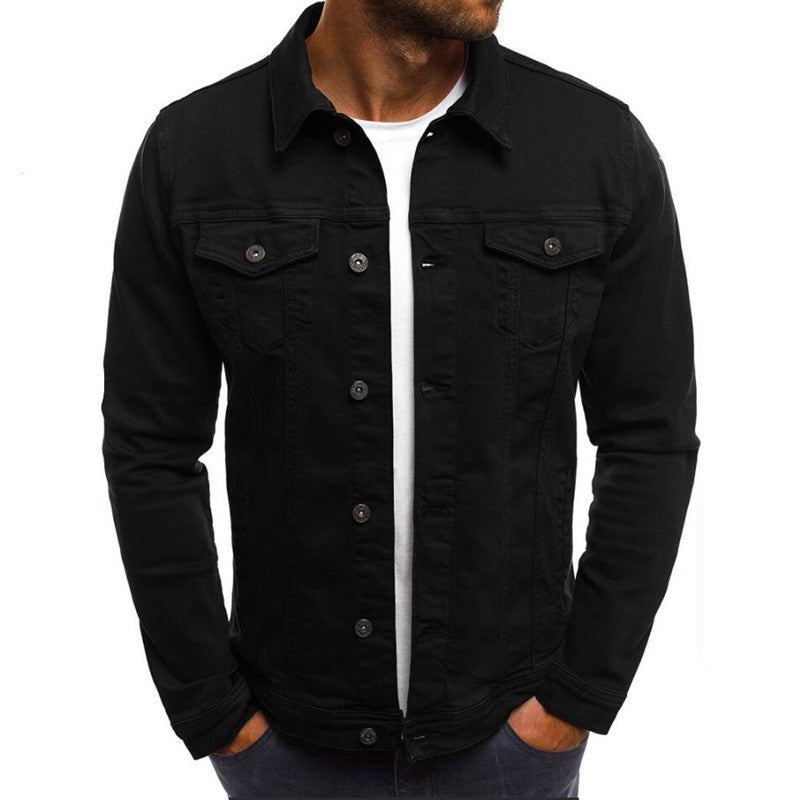 Casual Men's Denim Jacket Button Shirt. Cotton,Denim,Jacket,Shirt