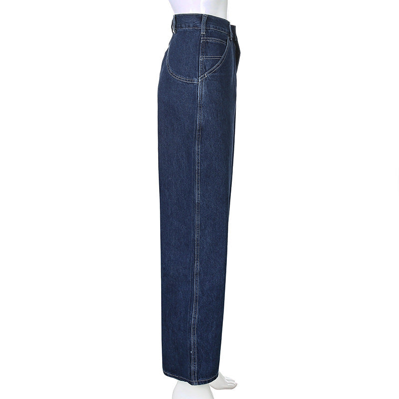 High-Rise Straight-Leg Loose Jeans.